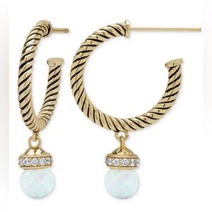Opal Earrings with Gold Accents